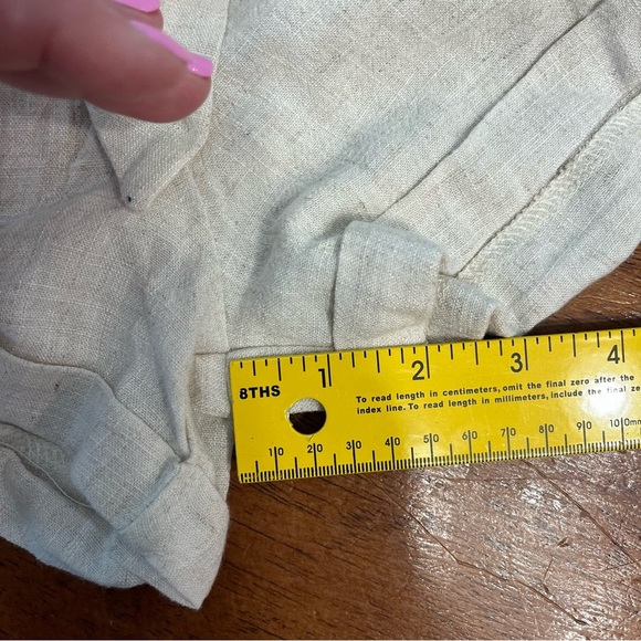 Allie Rose Cotton Linen ruffle tie waist shorts size medium - Picture 5 of 7